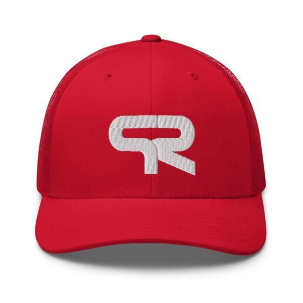Rote Mütze mit weißem Logo