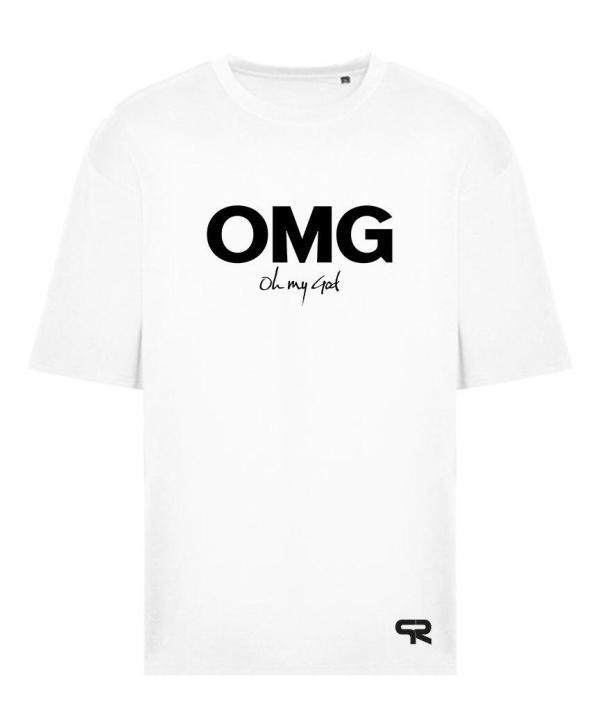 Weißes T-Shirt mit OMG Aufdruck